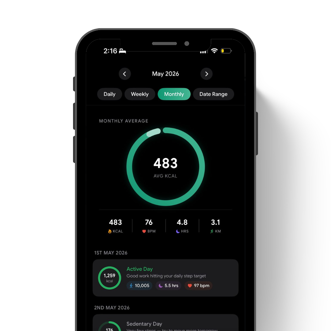Meal log mockup